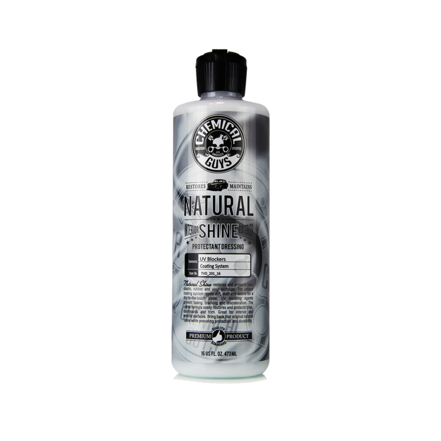Chemical Guys - Renovador De Neumáticos, Plásticos Y Gomas Natural Shine (473 Ml)