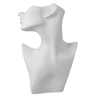 Ioensy - Exhibición De La Joyería Del Collar Soporte De La Joyería De La Cabeza Del Modelo Femenino Para El Collar De Cadena Blanco