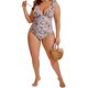 thumbnail image 5 of Agnes Orinda Traje de Baño de Una Pieza para Mujer Talla Grande Control de Abdomen Push Up con Volantes Escote en V con Cordones Conjunto de Baño para Fiesta en la Playa Piscina 2X Beige, 5 of 8