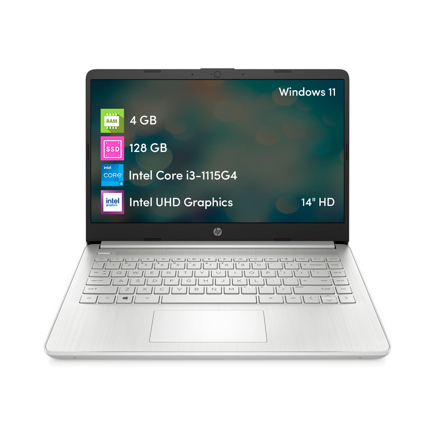 Notebook Hp 14 I3 11Va 4Gb 128Gbssd 14"" Hd Win11 Silver