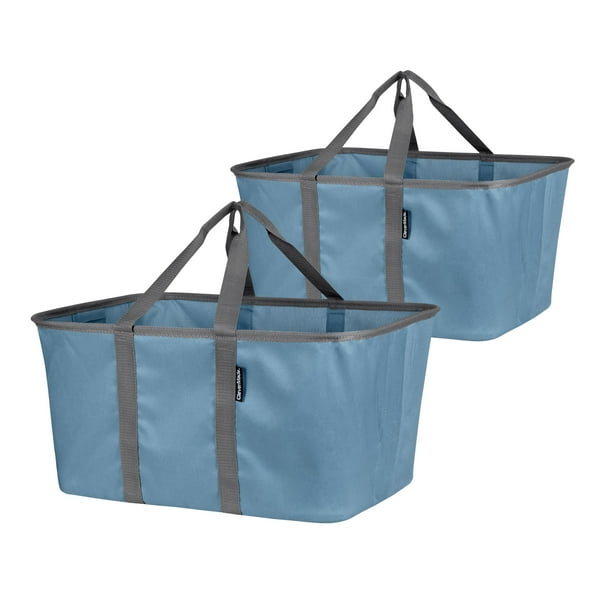 Bolsa Organizadora CleverMade Cesta de Tela Plegable para Ropa Sucia 2 Unidades Azul Vaquero
