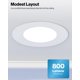 thumbnail image 2 of Luz LED Empotrada Plana Sunco Lighting 4" Regulable 10W 800LM, 2 of 7
