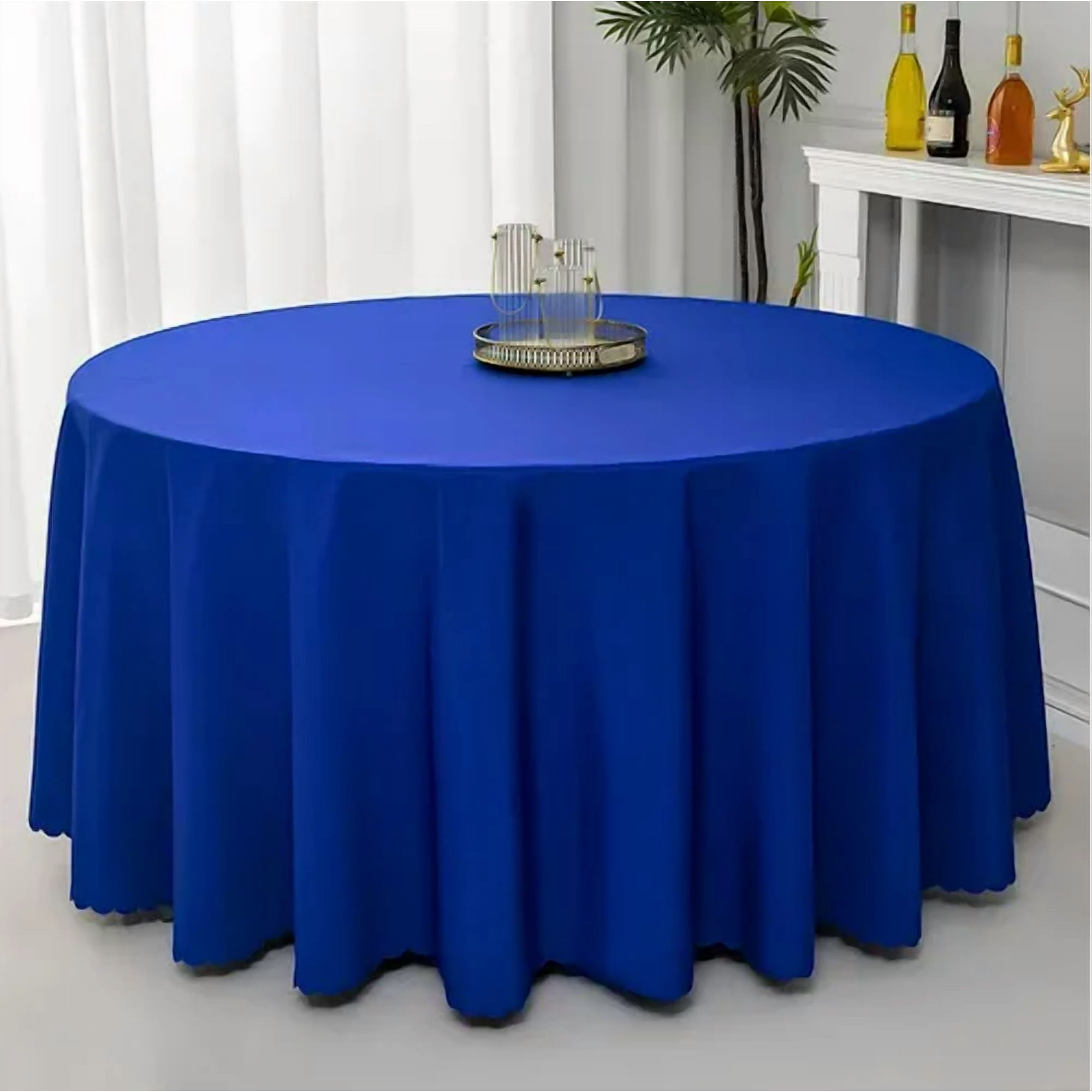 Genérico - Mantel Redondo 3m Blanco Negro Azul Rojo Liso