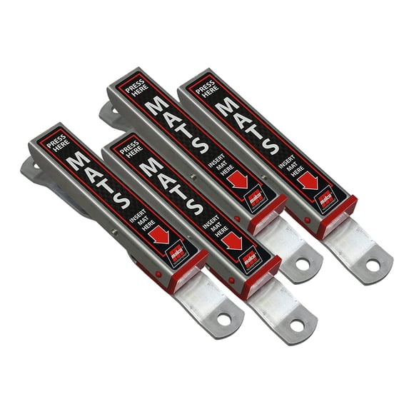 Abrazadera para tapetes Malco de aluminio resistente para lavado de autos, paquete de 4