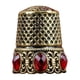 thumbnail image 1 of Dedales de costura, dedales de metal para coser a mano protector de dedos, accesorios de artesanía para acolchar para tejer herramienta de bricolaje Cristal de oro, 1 of 5