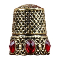 Magideal - Dedales De Costura, Dedales De Metal Para Coser A Mano Protector De Dedos, Accesorios De Artesanía Para Acolchar Para Tejer Herramienta De Bricolaje Cristal De Oro