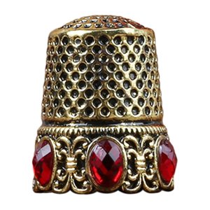 Magideal - Dedales De Costura, Dedales De Metal Para Coser A Mano Protector De Dedos, Accesorios De Artesanía Para Acolchar Para Tejer Herramienta De Bricolaje Cristal De Oro