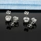 thumbnail image 4 of 18K White Golden Plated Halo Stud Earrings with Square Cubic Zirconia and Simulated Diamonds, 4 of 4