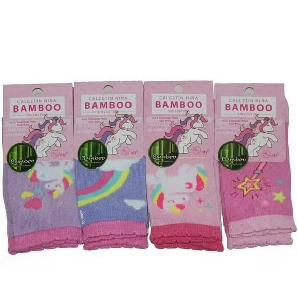 Calcetín De Niña Con Fibra De Bamboo - Sin Costuras - Docena