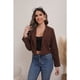 thumbnail image 3 of Blazer Corto Mujer Algodón Unicolor Solapa Casual Trabajo 0080, 3 of 5
