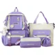 thumbnail image 1 of Large-capacity Cartoon Schoolbag 4-piece Set Cute Shoulder Backpack Handbag Pen Bag Student Campus Canvas Storage Bag, 1 of 3