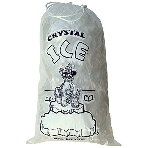 Bolsas para hielo de plástico transparente, 10 kg, con cordón de algodón, 100 unidades