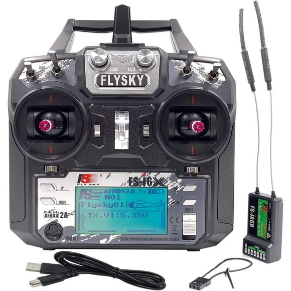 Transmisor y receptor DTXMX Flysky FS-i6X RC de 6 canales FS-iA6B, controlador de radio de 2,4 GHz para helicóptero RC, cuadricóptero, FPV, dron de carreras, coche barco
