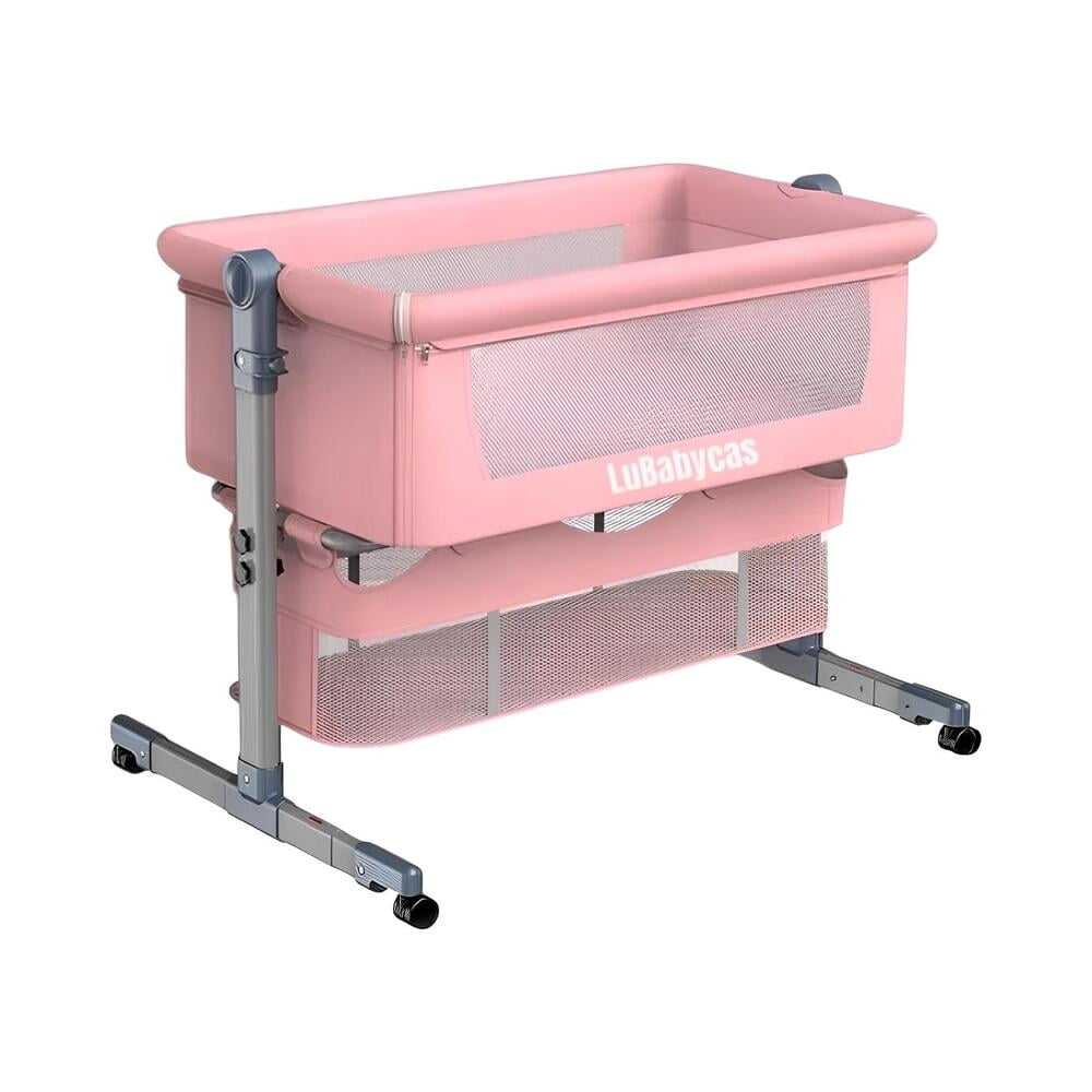 Lubabycas - Cuna Colecho Bebé Con Colchón Y Mosquitero Rosada