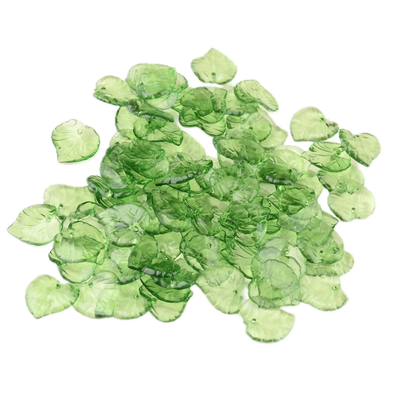 Magideal - 100X Colgantes De Hojas Acrílicas 15X15Mm, Abalorios De Hojas Esmeriladas Para Joyas Diy, Pendientes, Pulseras, Decoración