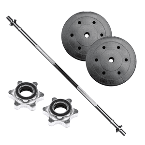 Linea Sport - Barra Preolímpica 120 Cm Cromada Con 20 Kg En Discos Pvc