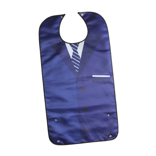 Babero para Adultos para Comer Protector de Ropa/Ajustable/Lavable a Máquina/Cómodo Patrón de Traje de Poliéster Unisex para Personas Mayores Mujeres Estilo A