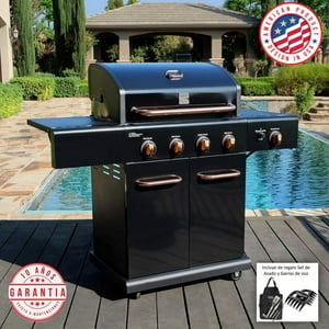 Kenmore - Parrilla A Gas 4 Quemadores + Sellador Lateral - Color Negro / Cobre