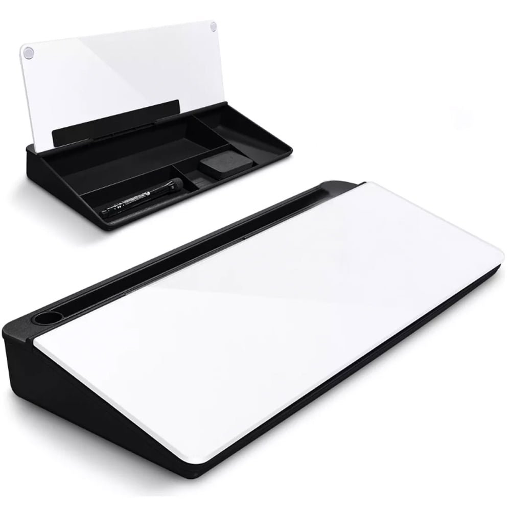 Newo - Pizarra De Vidrio Escritorio Con Organizador