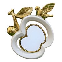 Genérico - Figura Decorativa Adorno Diseño Pájaro Espejo Manzana Jhn