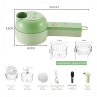 Xusx111 - Conjunto De Corte De Verduras Eléctrico Portátil Multifuncional, Procesador De Verduras Inalámbrico Para Ajo, Pimientos, Cebollas, Apio, Jengibre, Carne