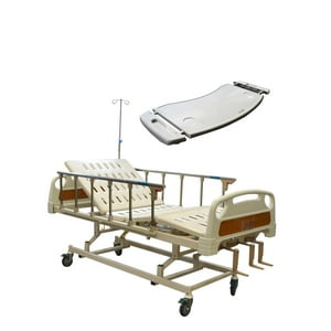 Glomed - Pack Cama Clínica Manual 3 Posiciones + Mesa Cama Clínica Blanco