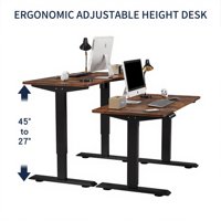 M&Ms - 48""×24"" Rustic Brown Electric Standing Desk Height Adjustable Desk For Home And Office Computer Table Gaming Desk Modern Lift-Up Desk