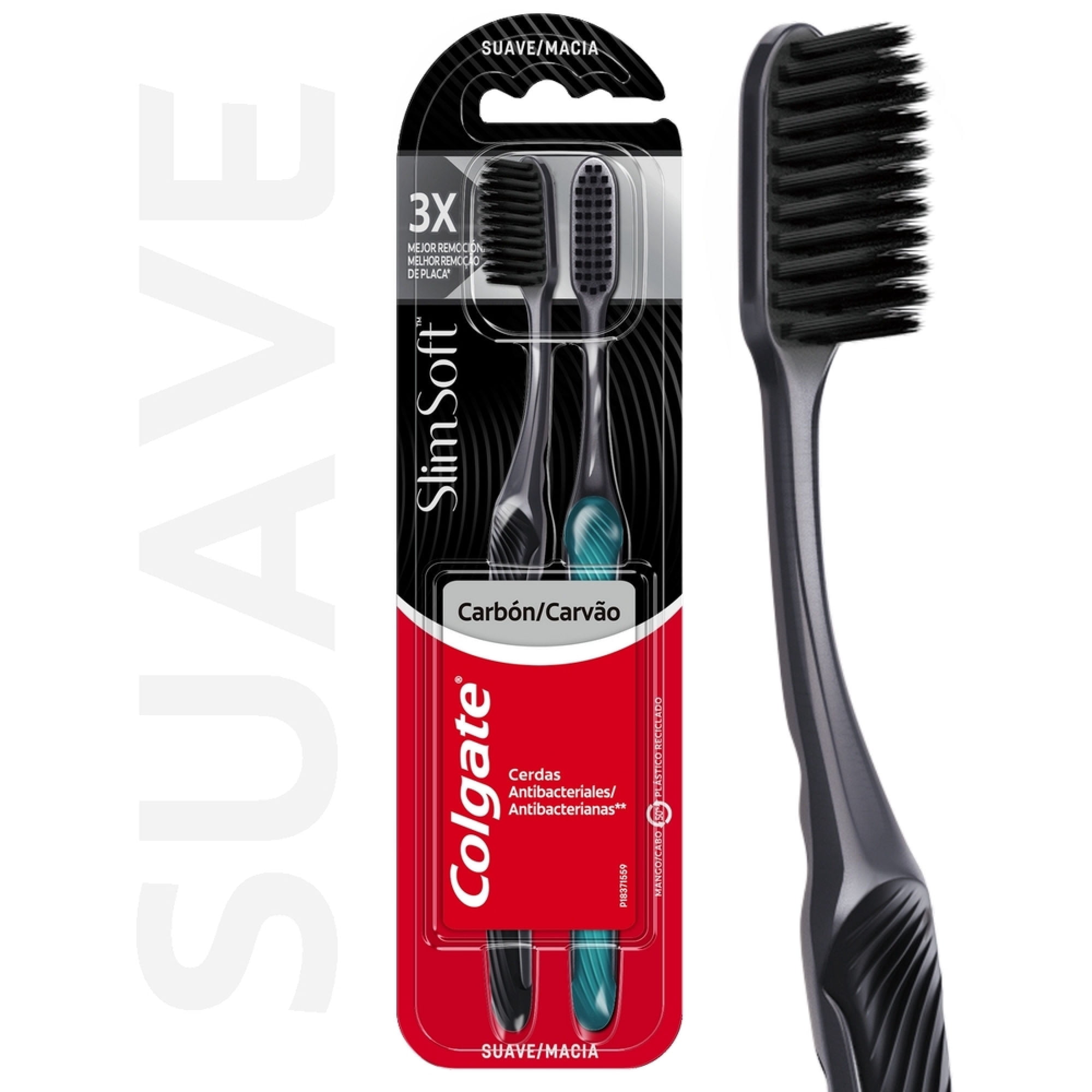 Cepillo De Dientes Suave Colgate Slim Soft Black