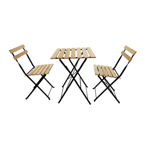 Juego de Balcón Plegable 2 Personas Madera
