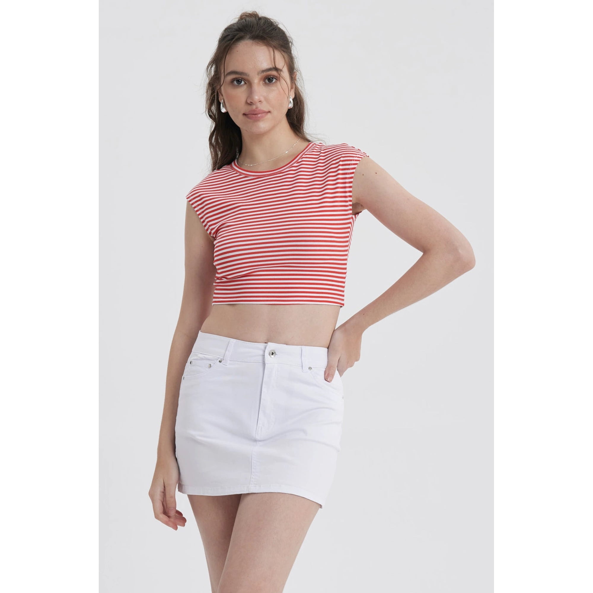 Fashionspark - Polera Mujer Rayas Rojo