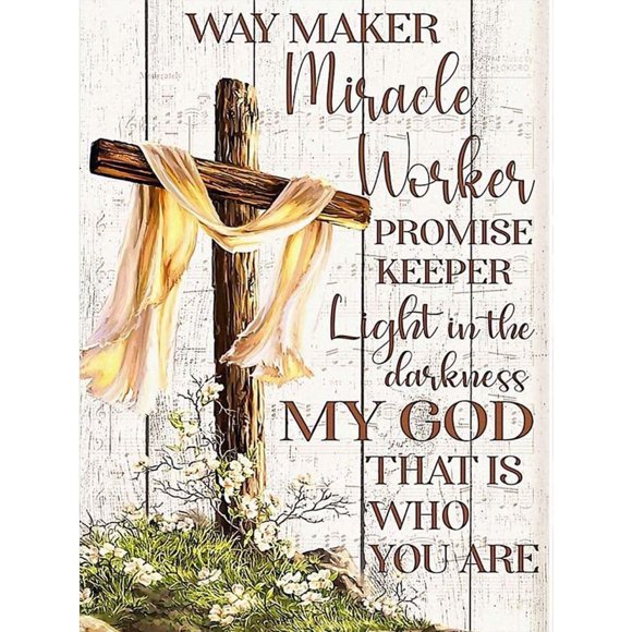 Kit de Pintura con Diamantes GEEHEIY 5D Cruz Cristiana para Adultos