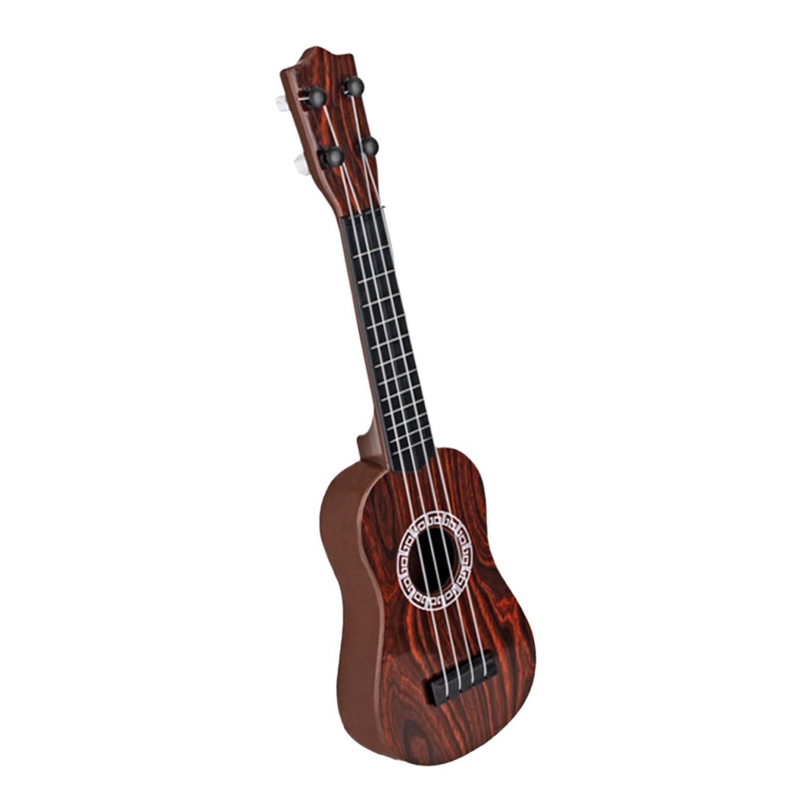 Magideal - Ukelele De Juguete Para Niños, Mini Guitarra De 4 Cuerdas Para Niños, Habilidades Clásicas, Mejora De La Música, Dados De Juguetes Educativos Para Niñ , Rojo Marrón