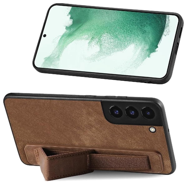 Funda Protectora con Correa para Samsung Galaxy S22 Resistente a Golpes Marrón