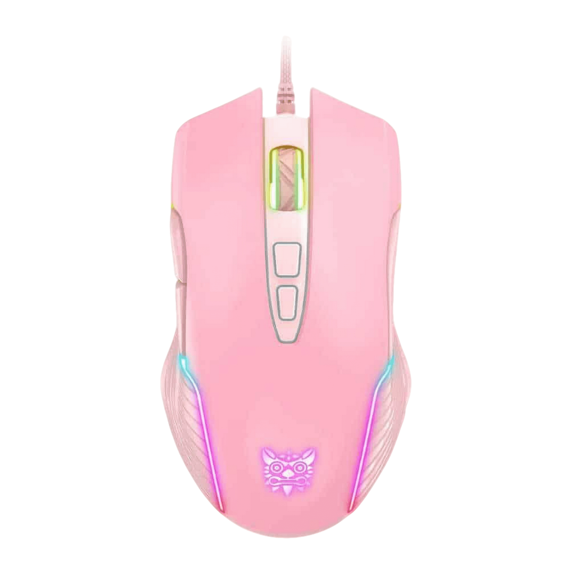 Mouse Gamer Onikuma Cw905 Rosado Rgb 6400 Dpi 7 Botones Alámbrico Led Luces Gaming
