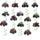 thumbnail image 1 of Decoraciones para fiesta KINGZONE 50 piezas colgantes de monster truck, 1 of 7