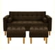 thumbnail image 1 of Sofa Retro 3c + 2 Pouf Felpa 04 Chocolate, 1 of 6