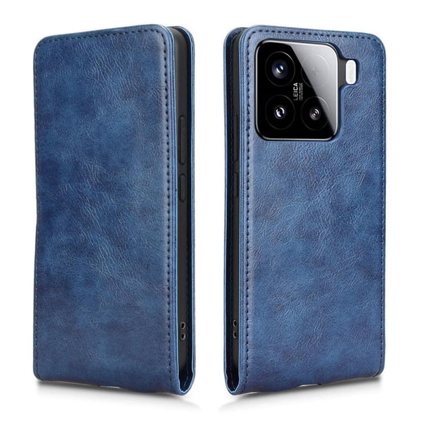 Funda tipo folio para Xiaomi 15 con soporte magnético y protección para la cámara Azul