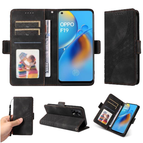 Carcasa FOXDOCK OPPO Reno 6 Lite de cuero PU, diseño acolchado clásico, protección contra caídas y rayones