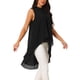 thumbnail image 4 of INSPIRE CHIC Blusas de Mujer de Gasa Cuello Simulado Sin Mangas Lazo en la Espalda Dobladillo Alto Bajo Camisa de Verano Negra XL, 4 of 6
