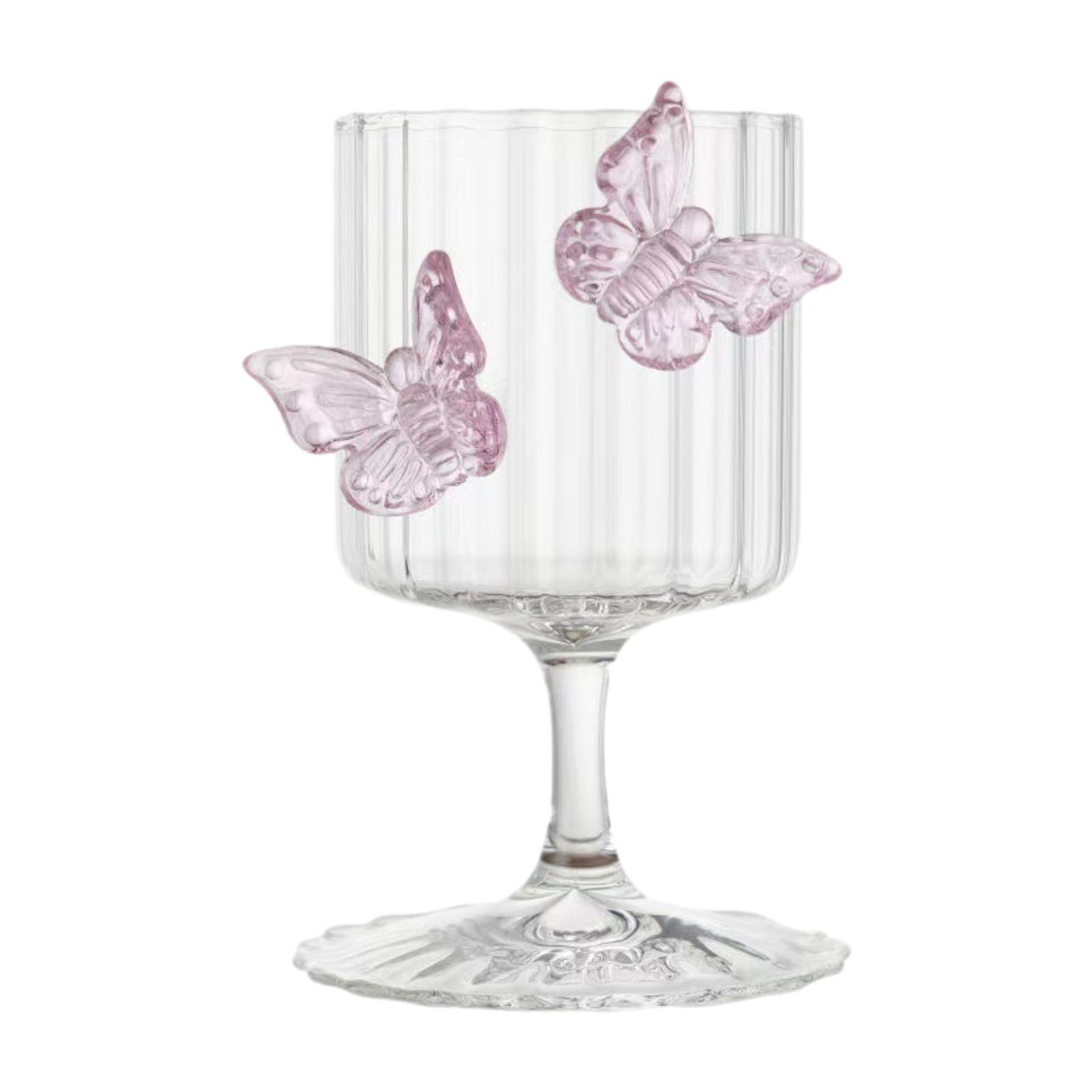 Bothyi - Tazón De Helado Con Base Y Forma De Copa De Mariposa Para Fiestas, Restaurantes Y Hogares, A Rayas