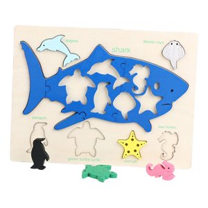 Magideal - Rompecabezas De Madera, Juguetes Educativos, Coordinación Mano-Ojo, Gran Regalo, Elegante Juguete De Aprendizaje, Juego De Combinación, Niños En Edad Ballena