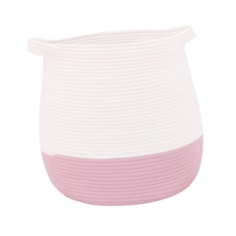 Bothyi - Cesta Tejida Portátil Con Asa Cómoda Para Juguetes, Ideal Para Estantes De Cocina Y Dormitorio, Color Rosa