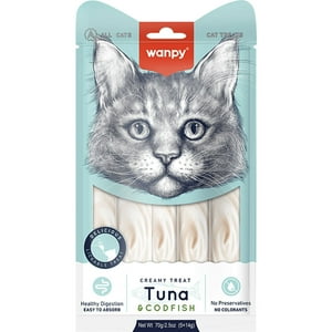 Wanpy - Snack Gato Creamy Tuna & Codfish (Cremoso De Atún & Bacalao) 70Gr
