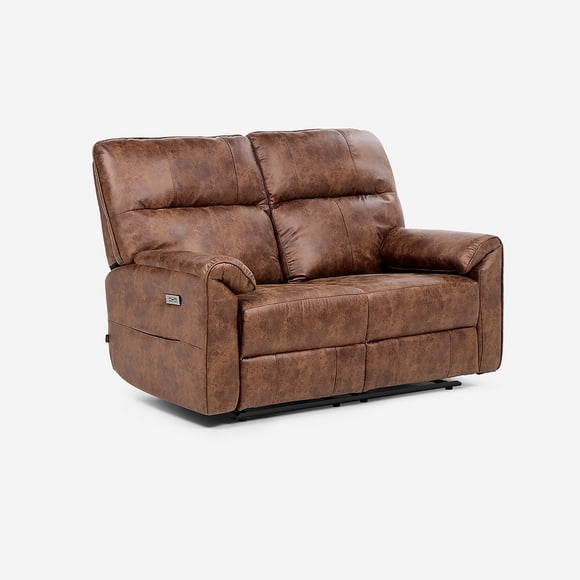 Sofá Reclinable Tolosa 2 Cuerpos Eléctrico Tela Camel