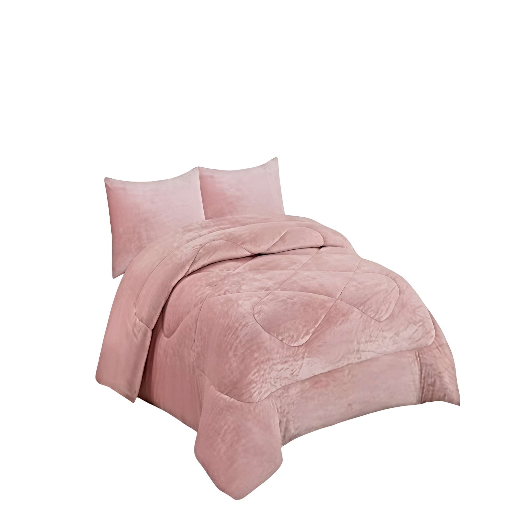 Genérico - Pack Cobertor De Invierno Plush 2 Plazas 230x250cm Rosa 3