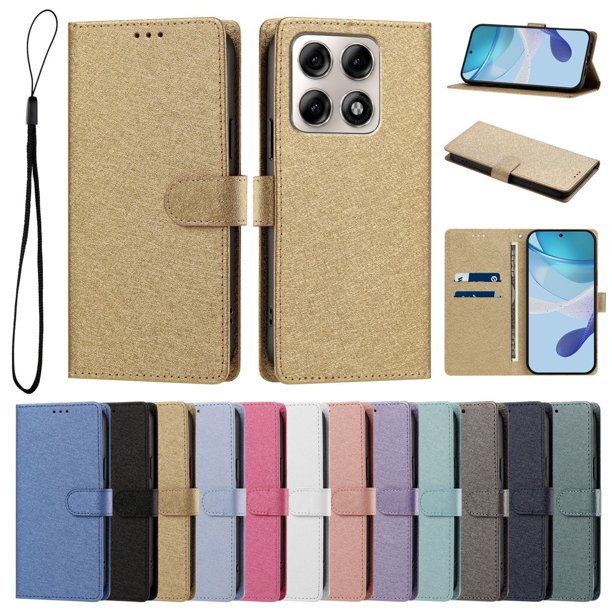Cartera para Motorola Edge 70 Pro con Soporte y Correa, Dorado