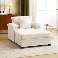 M&Ms - Ergonomic Oversized Chair With Ottoman - Firm Support Chenille Sofa, Accent Chair With Cupholders & Usb Charging, Lumbar Support For Back Pain Relief, Living Room & Office