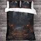 thumbnail image 3 of Funda nórdica Castillo Oscuro Diseño 3D Suave Cómoda Transpirable Funda de edredón Arquitectura Aterradora Funda de edredón Ropa de cama para niñas y niños con almohada 3 piezas S, 3 of 3