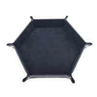Magideal - Bandeja De Dados Plegable Multiusos Hexagonal De Cuero Sintético Plegable Hexagonal Para Monedas Cuadradas Negro
