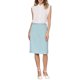 thumbnail image 2 of INSPIRE CHIC Falda lápiz de negocios para mujer, cintura alta, formal, de trabajo, hasta la rodilla, 2XL, azul cielo, 2 of 5